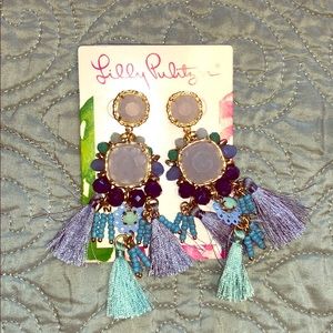 EUC LILLY PULITZER WATERSIDE EARRINGS BLUE